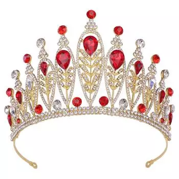 Большая свадебная корона в стиле барокко, популярная повязка на голову из сплава со стразами и серебряными листьями