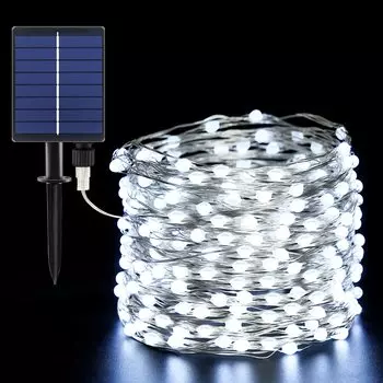 Большая светодиодная гирлянда cshare Solar LED String Solar Rechargeable LED Illumination 200 LED 20m IP65 8 Lighting Automatic Lighting at Garland Light for LED
