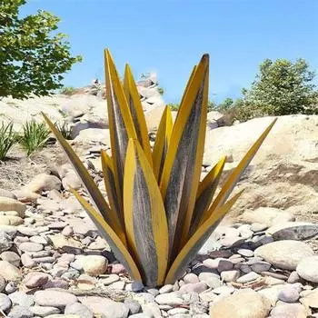 Большая текила деревенская скульптура металлическая текила растение садовая статуя открытый двор газон железная художественная фигурка для домашнего патио декор 35cm розовый