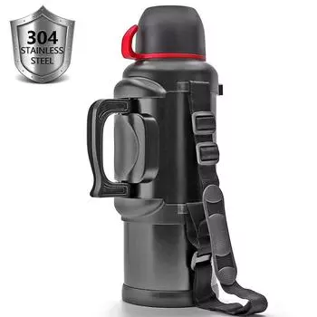 Большая термос-бутылка из нержавеющей стали для кофе, чая, воды, с двойной стенкой и вакуумной изоляцией, 135 унций, 36 часов горячей + 48 часов холодной 2.2L (74oz)