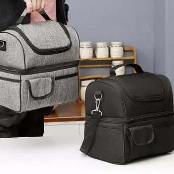 Большая ткань Оксфорд, термоизолированная сумка для обеда, женская и детская сумка для пикника, контейнер для еды, портативная сумка для мамы с плечевым ремнем