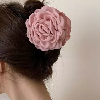 Большая тканевая роза заколка для волос для женщин элегантная заколка-краб для волос на затылок зажим-акула для волос для девочки аксессуары для волос