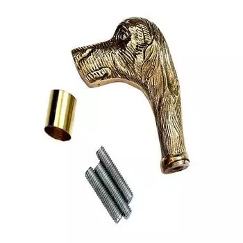 Большая трость с ручкой в виде головы собаки, деревянная трость