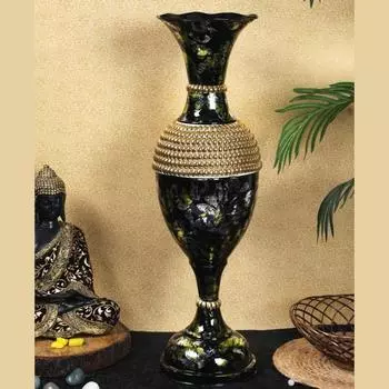 Большая ваза для цветов для угла гостиной - 24 дюйма в длину - Блеск - Упаковка 1 шт.