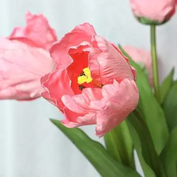 Большая ветка многослойный увлажняющий тюльпан интерьер инженерия украшения имитация цветок искусственный цветок оптовая продажа 46cm розовый