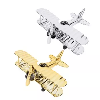 Большая винтажная модель самолета, имитация ретро-железного самолета, украшение для декоративного самолета, домашний декор для Silver Plated