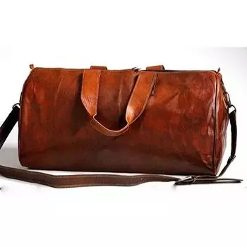 Большая винтажная мужская кожаная сумка-тоут высшего качества из натуральной кожи, дорожная дорожная сумка для спортзала 24 x 9 x 8 in коричневый