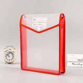 Большая вместимость A4 Сумка для файлов Водонепроницаемый Прозрачный Органайзер для файлов Сумка для документов Студенты Бизнес красный