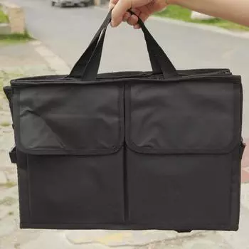 Большая вместимость автомобильного ящика для хранения, органайзер для багажника автомобиля, экологичная, сверхпрочная, складная сумка для хранения грузов, ящик для багажника автомобиля чёрный