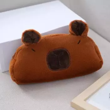 Большая вместимость Capybara Plush Pen Bag Zipper Capybara Plush Pencil Pouch Office style 3