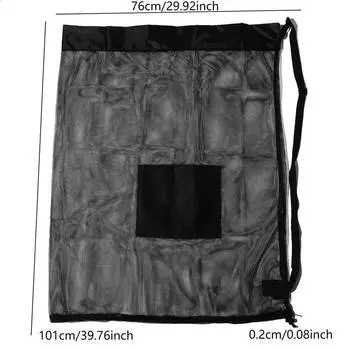 Большая вместимость для хранения мячей, сумка для переноски через плечо для баскетбола, волейбола, сумка с завязками One Size чёрный