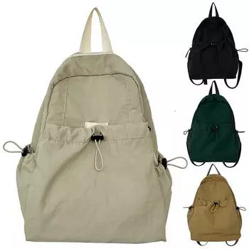 Большая вместимость для мужчин и женщин, рюкзак из нейлона с завязками, легкий, с боковым карманом, спортивный рюкзак для путешествий и занятий спортом бежевый