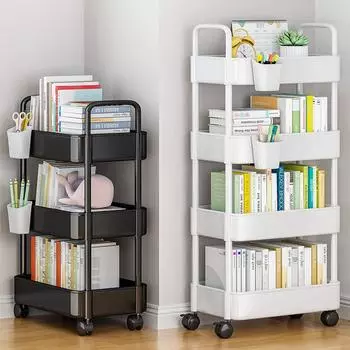 Большая вместимость для ванной комнаты, мобильная толкающая рама, стеллаж для хранения игрушек и закусок, прикроватная полка для хранения кухонных принадлежностей