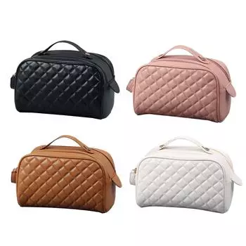 Большая вместимость дорожных косметичек, переносные косметички из искусственной кожи, многофункциональная сумка для хранения для женщин и девочек чёрный
