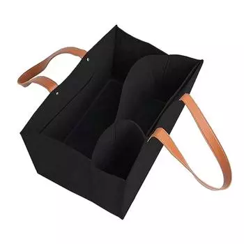 Большая вместимость фетровой сумки для подгузников, портативная и без запаха, для легкой сортировки подгузников, бутылочек, игрушек серый