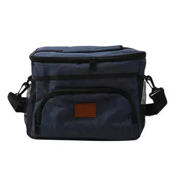 Большая вместимость, герметичный рюкзак для обеда, термобольшая, прохладная и теплая, сумка для пикника, сумка через плечо для хранения на открытом воздухе One Size темно-синий