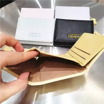 Большая вместимость Hasp Card Bag Trifold Wallet Leather Card Holder для женщин Кошелек для монет Сыр Короткий кошелек женский милый мультфильм синий