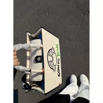 Большая вместимость холщовая модная повседневная сумка-тоут, классическая сумка для поездок на работу, переносная сумка через плечо с косым ремнем 25*36*13 белый