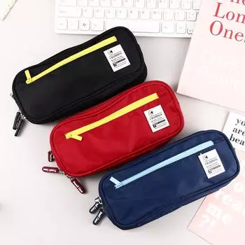 Большая вместимость холщового ящика для хранения карандашей, сумка для канцелярских принадлежностей из твила, пенал для ручек, сумка для ручек