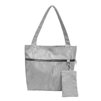 Большая вместимость иностранного стиля персонализированная молния сращивание модная сумка через плечо для поездок на работу релаксационная сумка серебряный