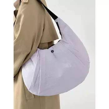 Большая вместимость Йога одно плечо Спорт Фитнес Универсальная повседневная женская сумка для пельменей Сумка для поездок на работу Сумка в форме полумесяца Портативная сумка подмышкой фиолетовый