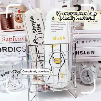 Большая вместимость канцелярских принадлежностей с рисунком, школьные принадлежности, детский пенал, портативный однослойный пенал с рисунком из мультфильма красный