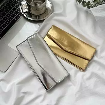 Большая вместимость конверт вечерняя сумочка PU кожаная сумка-мессенджер клатч портативная ручная сумка женская серебряный