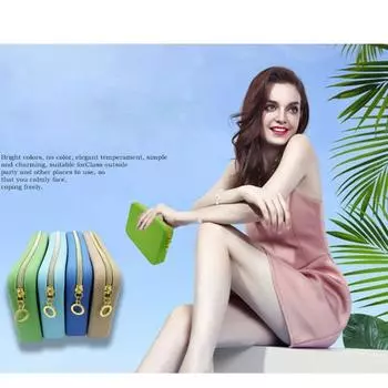 Большая вместимость кошелька для монет прямоугольная силиконовая сумка для хранения помады портативная сумка для мелких предметов женская хаки