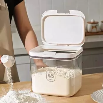 Большая вместимость кухонного герметичного ящика для хранения, многофункциональная банка для хранения муки и стирального порошка, влагостойкий органайзер
