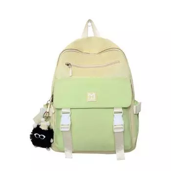 Большая вместимость, легкий школьный рюкзак для средней школы, женский, контрастный цвет жёлтый