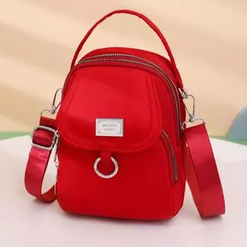 Большая вместимость Маленькая квадратная сумка 3 слоя одинарная сумка на плечо нейлоновый чехол для мобильного телефона повседневный чёрный