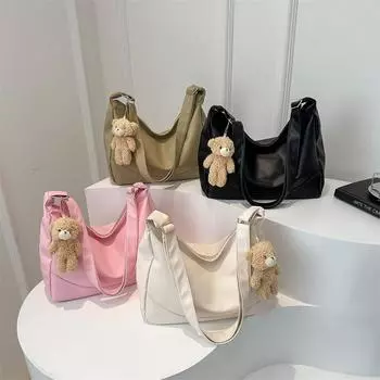 Большая вместимость, модная и простая однотонная сумка через плечо для женщин, весенняя новая корейская версия сумки под мышкой, повседневная сумка-пельмень no pendant