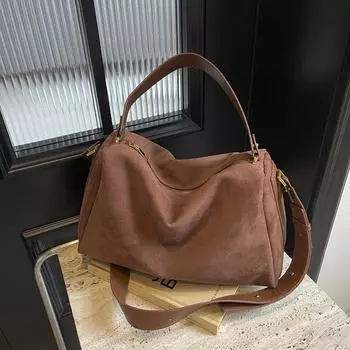 Большая вместимость модная косая сумка Span женская осенне-зимняя ретро повседневная сумка-тоут высокого класса сумка через плечо 37*15*22 коричневый