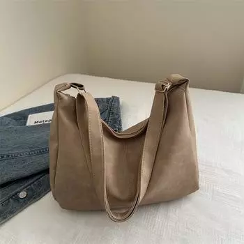 Большая вместимость модная мягкая поверхность повседневная личность иностранный стиль однотонная повседневная сумка через плечо для женщин красный