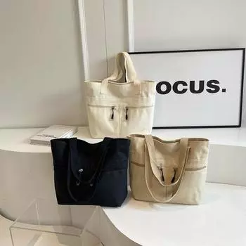 Большая вместимость, модная повседневная женская сумка, новый нишевый дизайн, однотонная сумка через плечо для поездок на работу и занятий, сумка-тоут