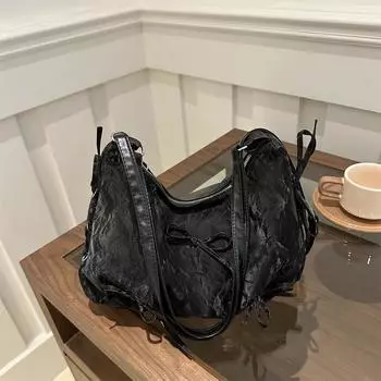 Большая вместимость модная сумка-мешок с бантом, женская новая повседневная сумка через плечо, модный рюкзак для поездок на работу