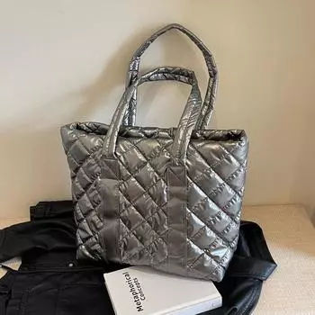 Большая вместимость модная сумка однотонная сумка через плечо женская повседневная сумка-тоут коричневый