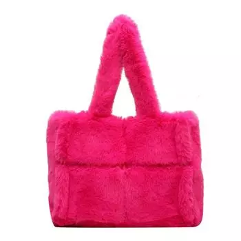 Большая вместимость Niche Plush Tote Bag Модная женская сумка Trend Portable Shoulder розы красного