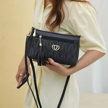 Большая вместимость, новые модные сумки через плечо из искусственной кожи, женская сумка на молнии, кошелек и сумки с вышивкой нитками