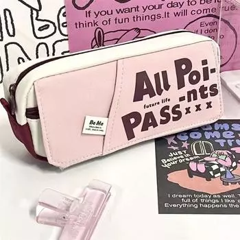 Большая вместимость пенала цветной дизайн канцелярская сумка новая ручка сумка студент розовый