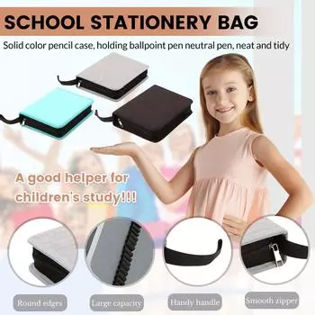 Большая вместимость пенала для мужчин и женщин, студенческая канцелярская сумка, нейтральная сумка для хранения карандашей и шариковых ручек One Size чёрный