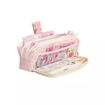 Большая вместимость пенала Kawaii Канцелярская сумка Прозрачная сумка для ручек Прозрачный школьный чехол для карандашей для девочек