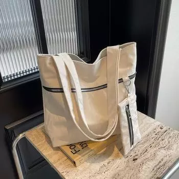 Большая вместимость, портативная многофункциональная сумка для туалета, летняя сумка для матери и ребенка, сумка через плечо, сумка под мышкой, сумка-тоут бежевый