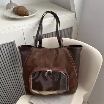Большая вместимость Повседневная сумка через плечо для женщин Повседневные модные сумки Прозрачные сумки-тоут для путешествий 38X30X12CM