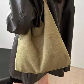 Большая вместимость Повседневная сумка-тоут для поездок на работу Новая модная нишевая персонализированная сумка через подмышку Ретро простая сумка через плечо для женщин красный