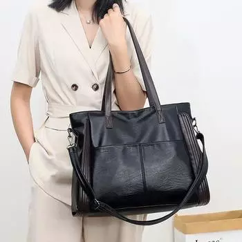 Большая вместимость повседневная сумка-тоут женская роскошная сумка через плечо для женщин дамская винтажная сумка через плечо из искусственной кожи