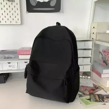 Большая вместимость, простая, прочная, водонепроницаемая, нейлоновая школьная сумка Mahua Zipper, высококачественные рюкзаки, сумки для девочек и мальчиков чёрный