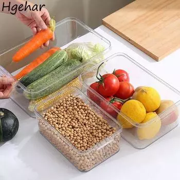 Большая вместимость прозрачных коробок для хранения продуктов питания, кухонный холодильник, органайзер для яиц, овощей, фруктов, влагостойкая герметичная коробка ECO one piece