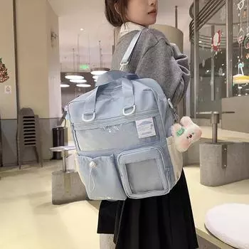 Большая вместимость рюкзак на одно плечо для старшеклассников младших классов чёрный