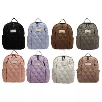 Большая вместимость рюкзака стеганый хлопковый рюкзак женский регулируемый плечевой ремень рюкзак на молнии дорожная сумка белый